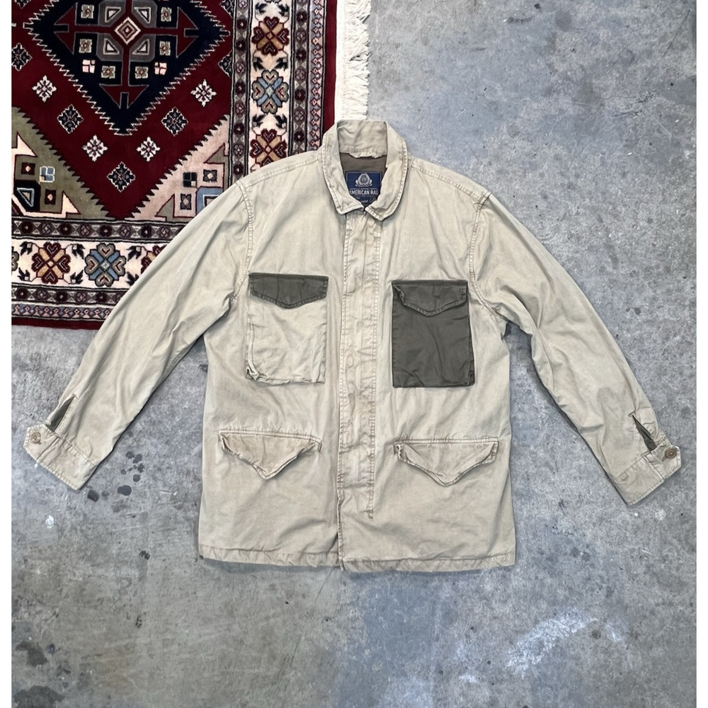 American Rag Beverly Field Jacket Khaki Green Men's Size XL Utility Cotton 2019